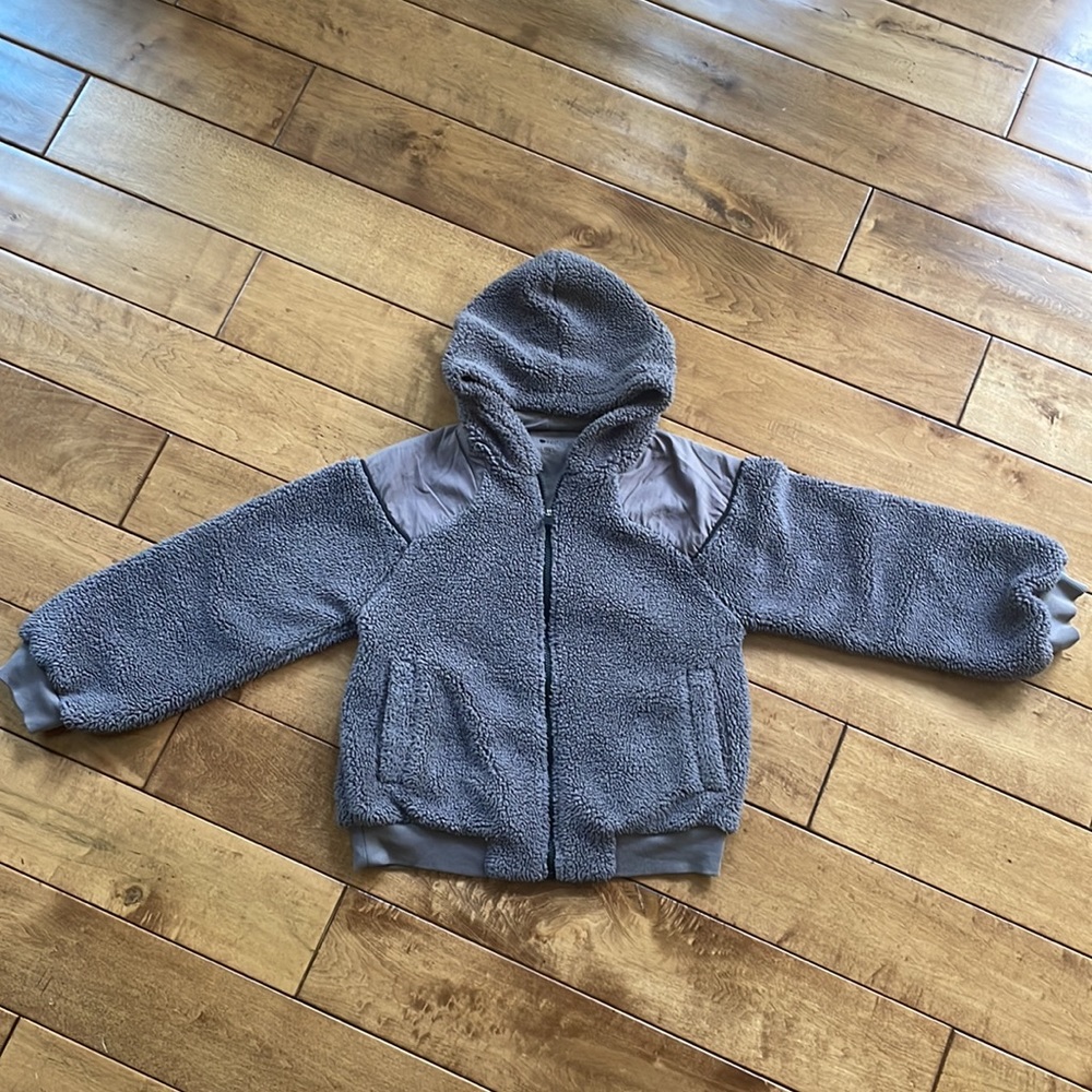 Zella Girls Hooded Zip Up Sherpa Fleece Jacket size Large 10/12